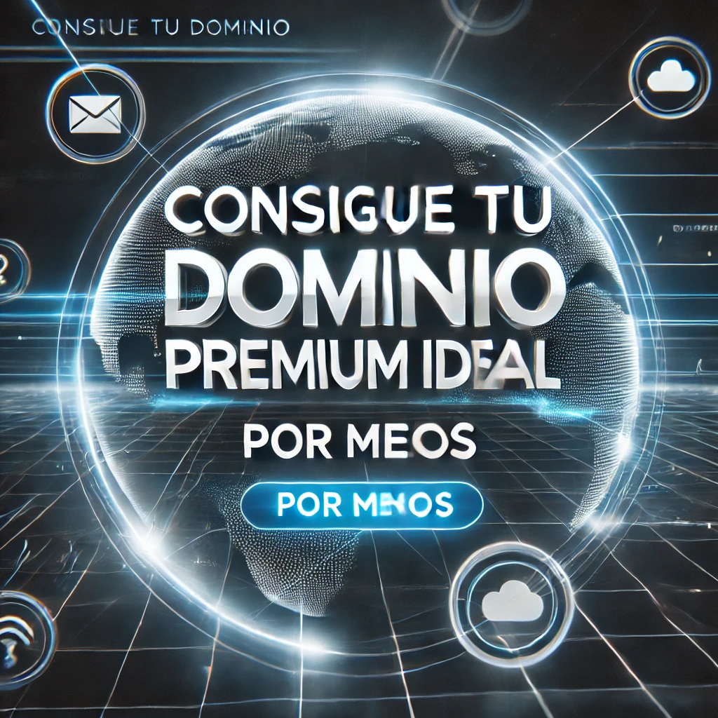 "Consigue tu dominio premium ideal por menos"